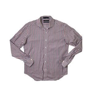 Saks Fifth Avenue Shirt Mens 15.5 Multi Cotton Slim Fit Check Button Up Dress